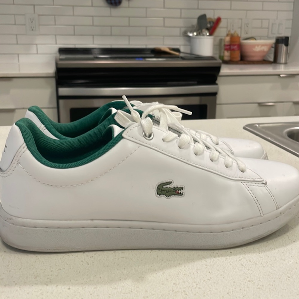 Mens lacoste tennis shoes sneakers white size 8